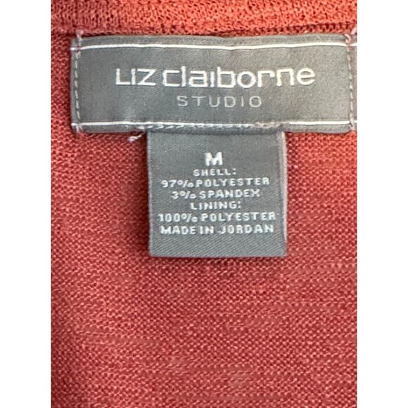Liz Claiborne Top Chatleston Pink Criss Cross Wrap V neck Business Size Medium - Picture 8 of 11